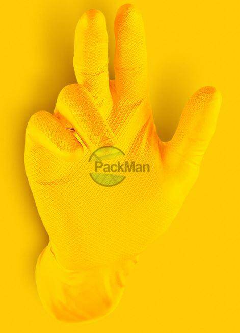 Rękawice ochronne L żółte nitryl GRIPPAZ