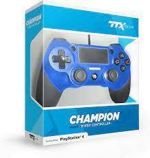 TTX PS4 CHAMPION WIRED CONT BLUE