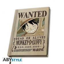 ONE PIECE CAHIER A5 WANTED LUFFY
