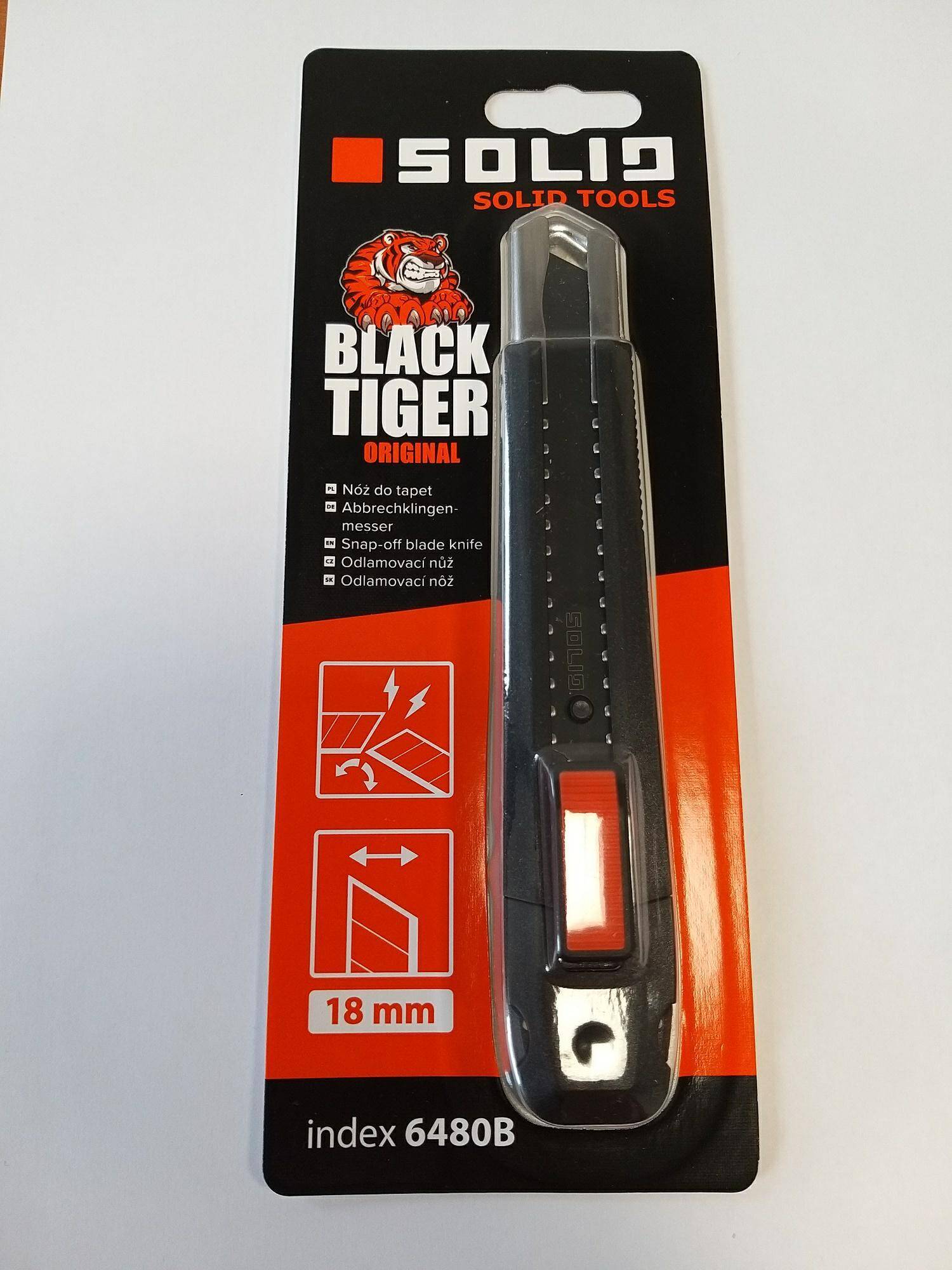 SOLID Nóż do tapet BLACK TIGER 18mm