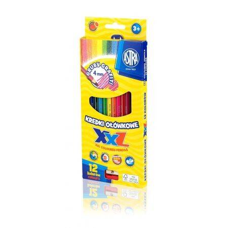 kredki ołówkowe ASTRA 12 kolorów grafit XXL