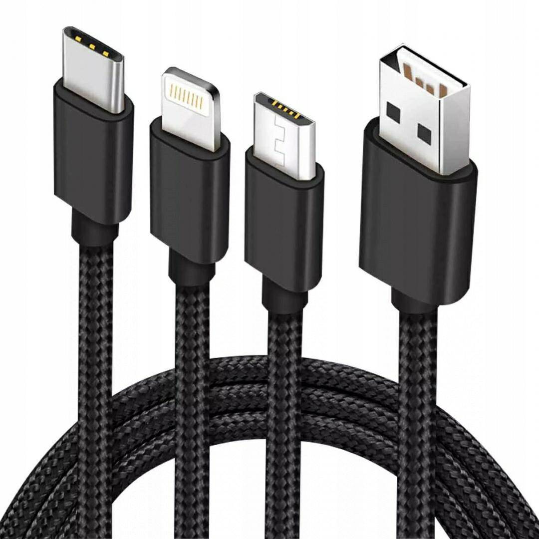 Kabel 3w1 USB USB-C micro USB Lighting