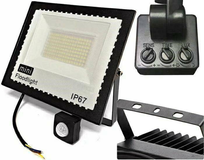 Lampa LED 50W czujnik IP67 halogen 6500K