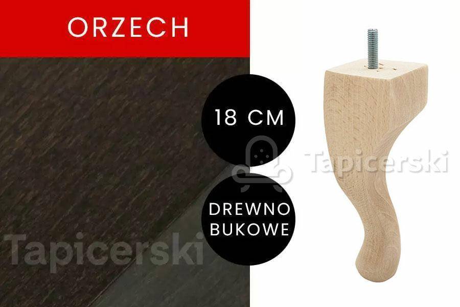 Noga Ludwik Mini|H-18cm|Orzech