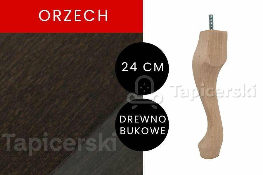 Noga Ludwik|H-24cm|Orzech