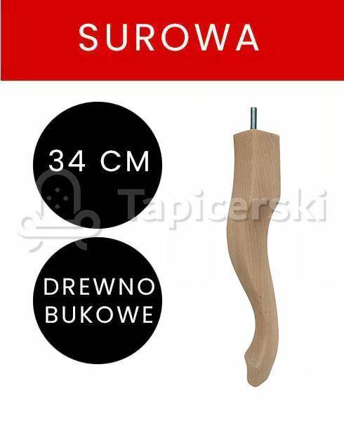 Noga Ludwik|H-34cm|Surowa