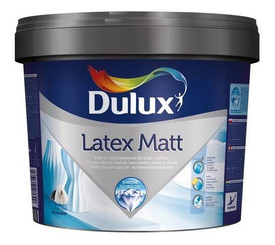 Dulux Latex Matt biała lateksowa emulsja do ścian i sufitów 10l