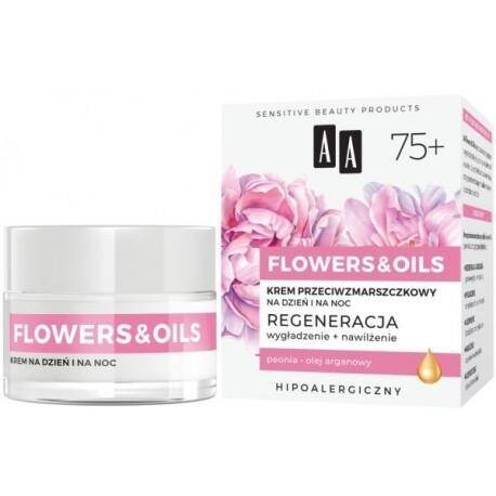 AA Flowers and Oils 75+ regenerujący krem przeciwzmarszczkowy na dzień i na noc 50ml