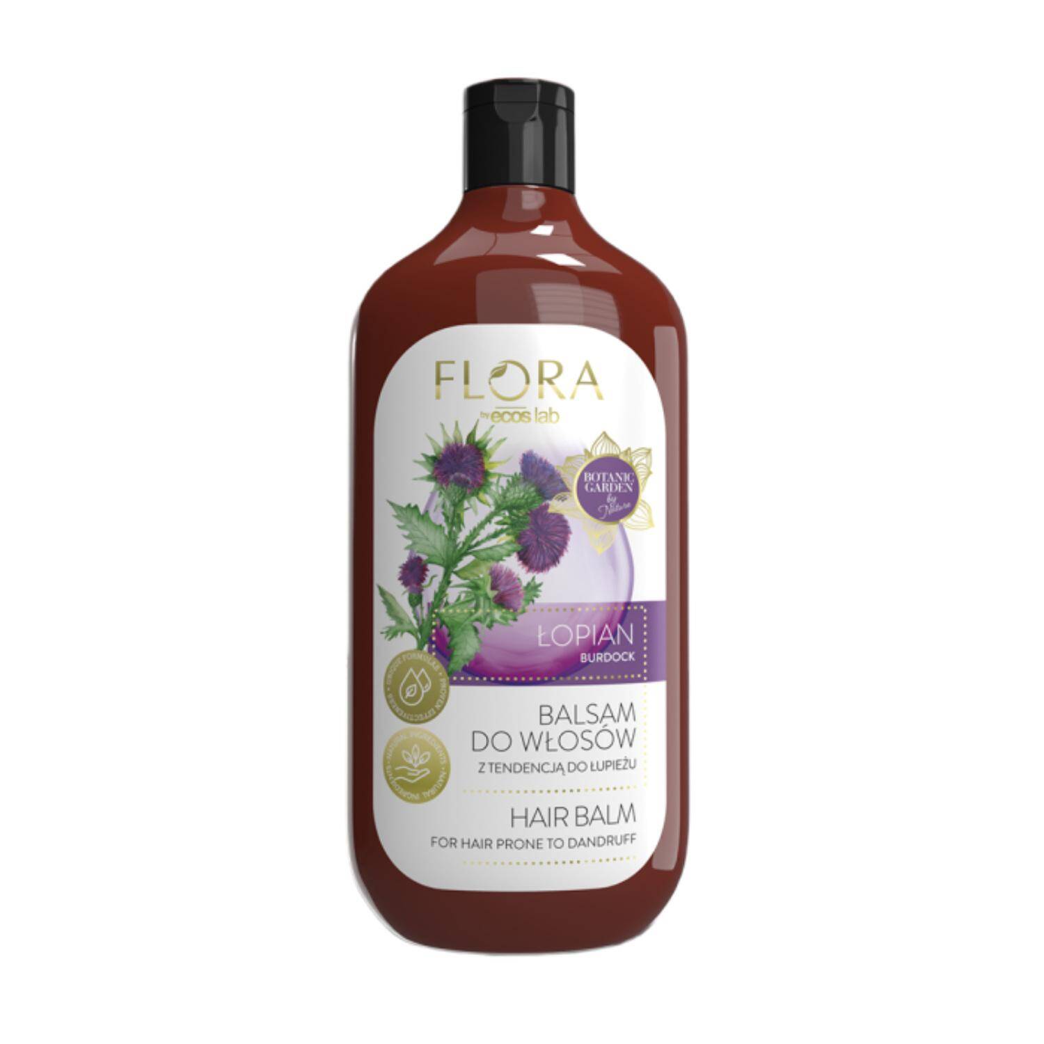 Ecos Lab Flora - balsam do włosów z tendencją do łupieżu, Łopian, 500 ml