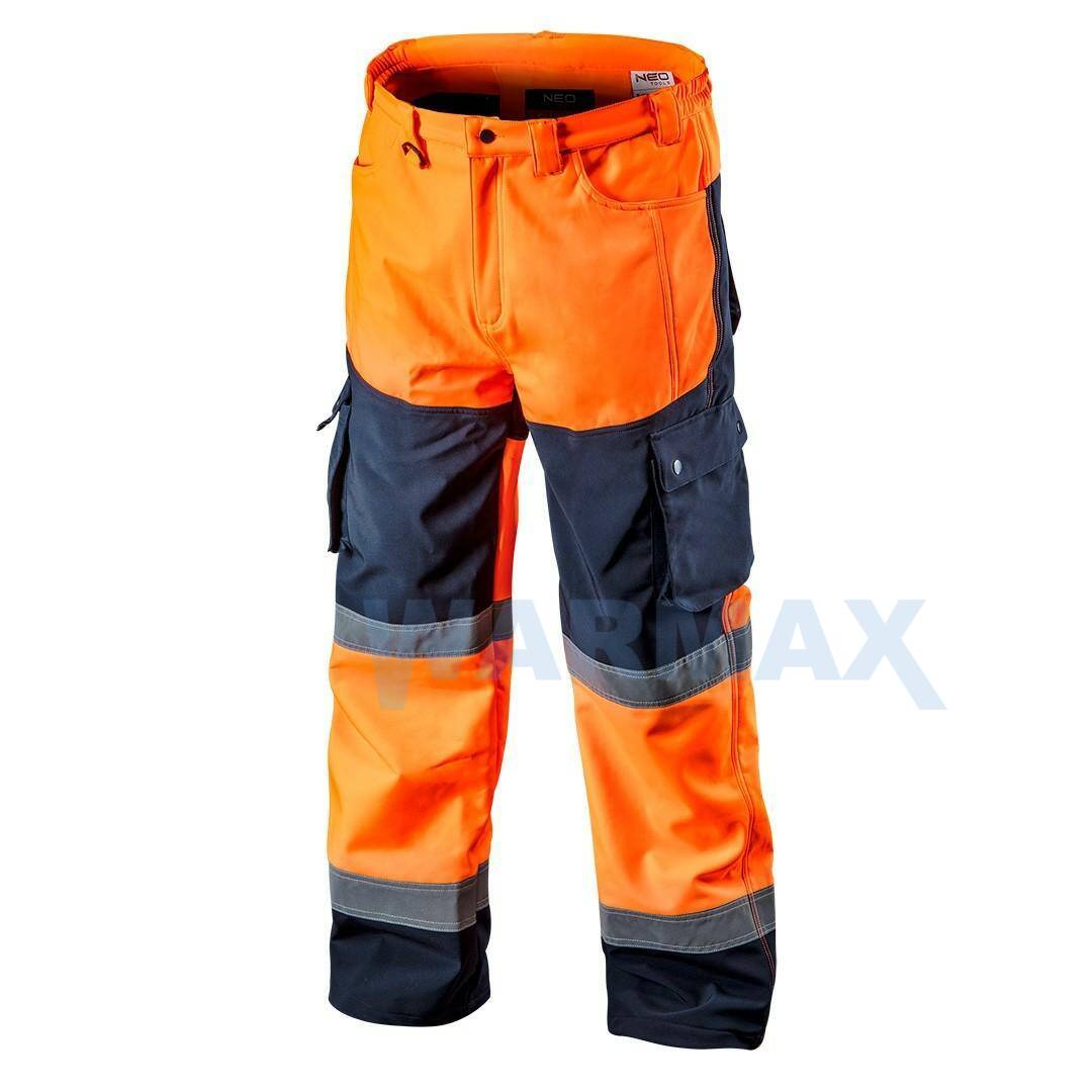 NEO Spodnie robocze ostrzegawcze softshell, pomarańczowe - rozmiary S-3XL