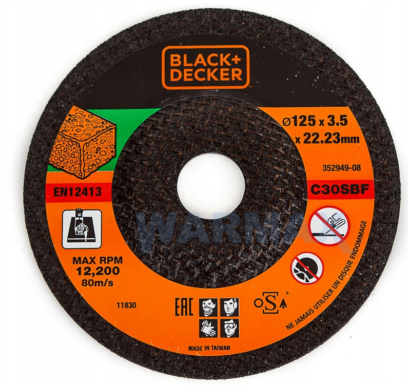 BLACK+DECKER Tarcza do szlifowania metalu 125x3,5x22,2 mm