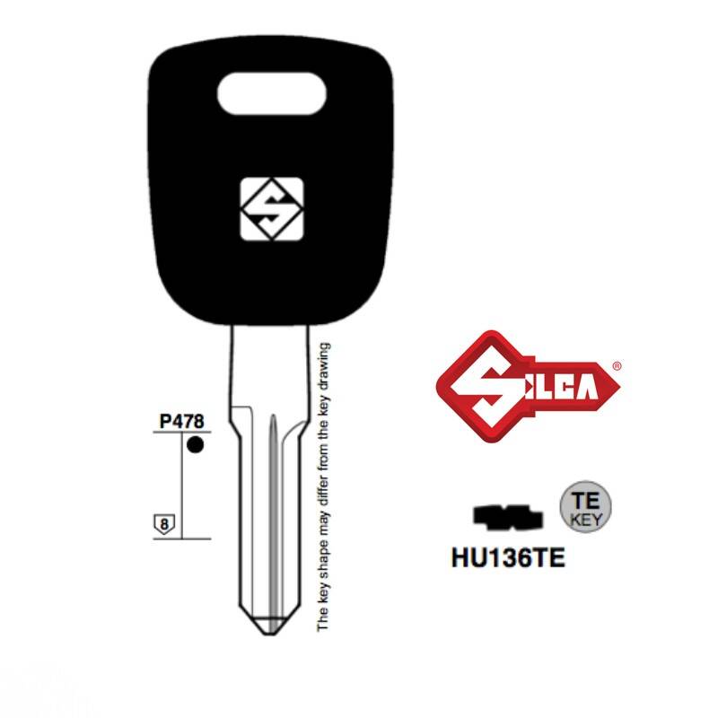 Klucz SILCA pod trans. pusty HU136TE