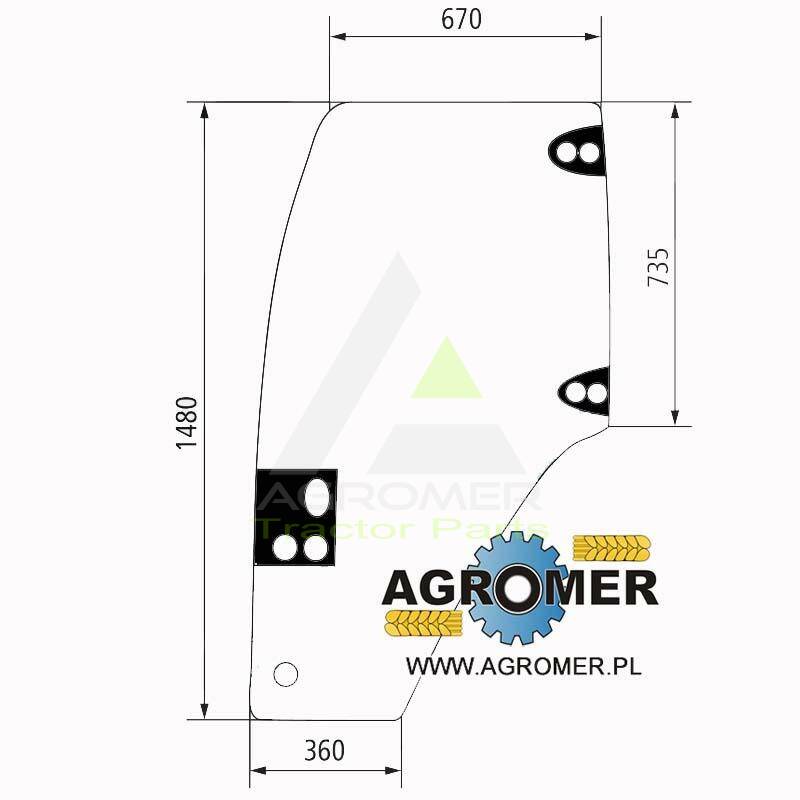 87620223 Szyba drzwi prawa NEW HOLLAND,