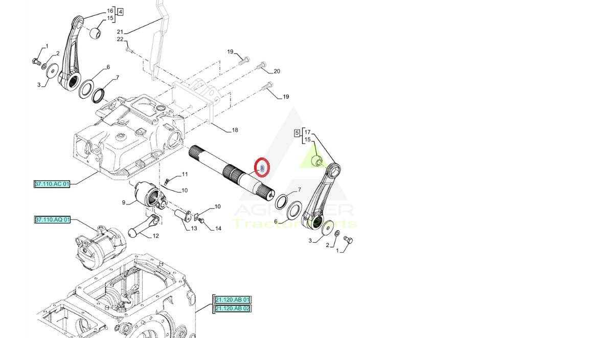 WAŁ PODNOŚNIKA CASE 5117187 OEM