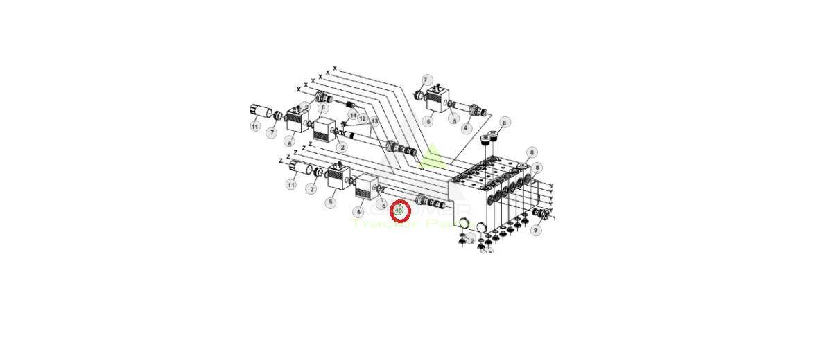 WZ2452457 suwak zaworu John Deere