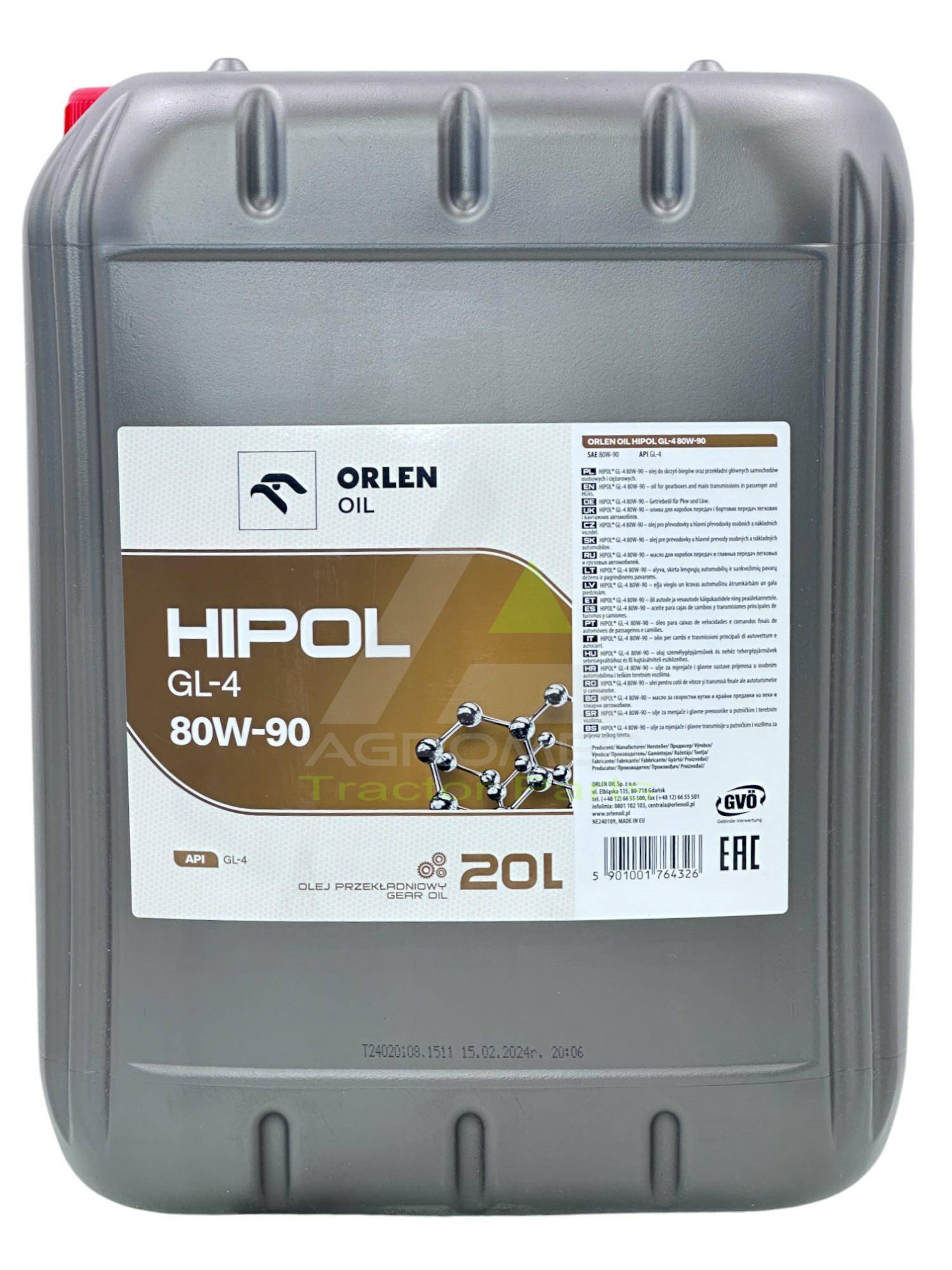 Orlen Hipol GL4 SAE 80W90 20 L