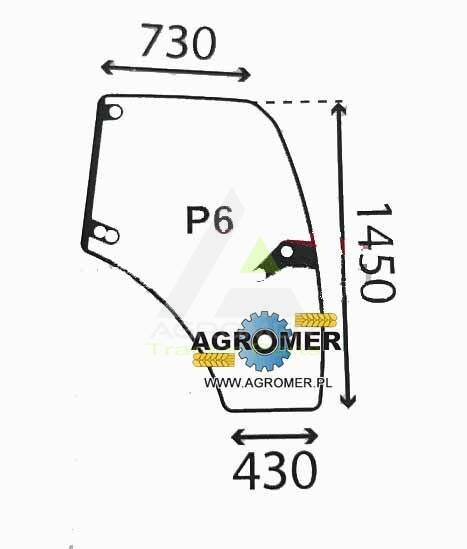 0.012.1432.0/10 Szyba drzwi prawa