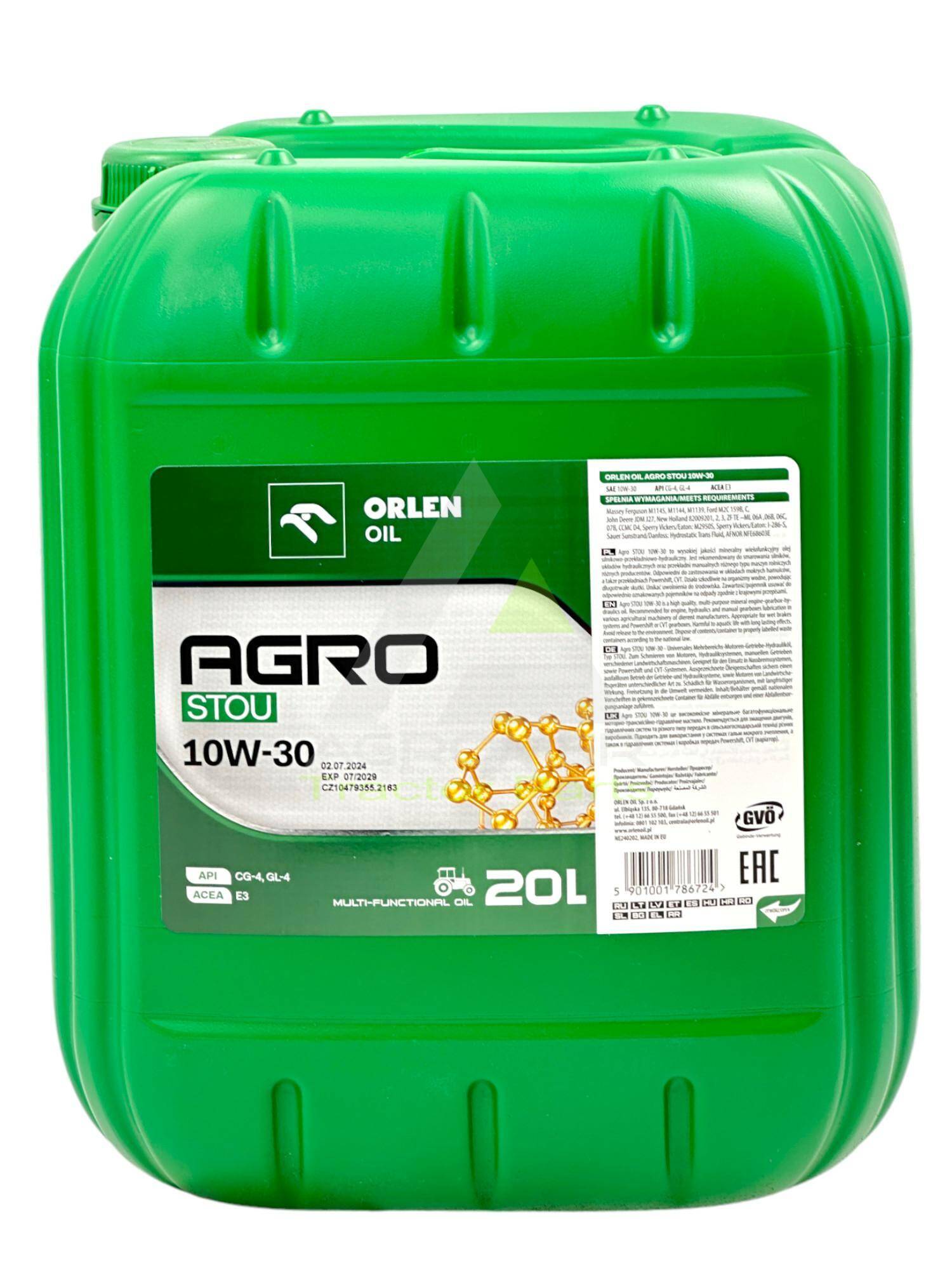 Olej Orlen AGRO STOU  10W30 20L