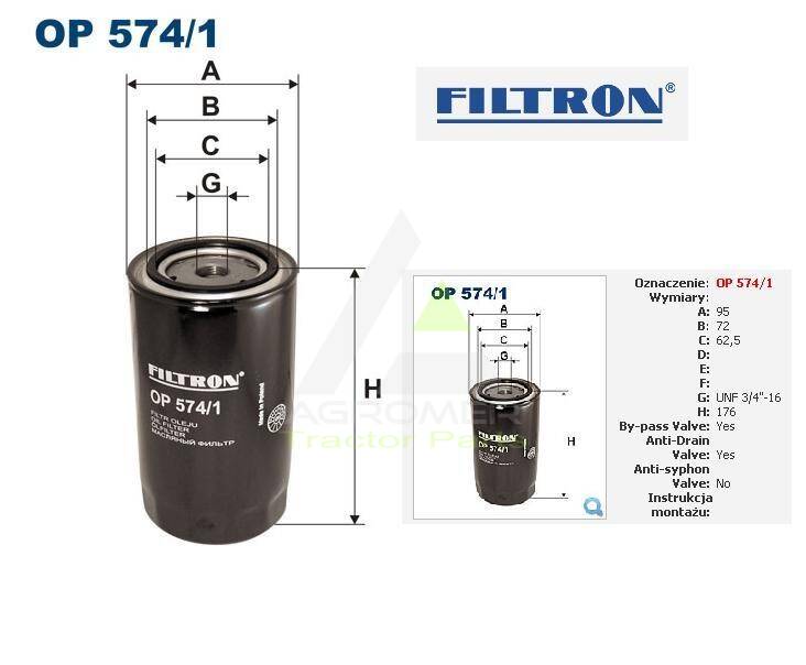 OP574/1 filtorn MF/CLAAS Filtr oleju