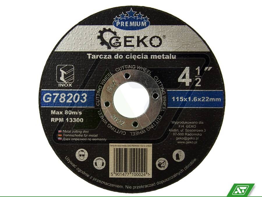 Tarcza do metalu Geko 115x1.6x22 G78203