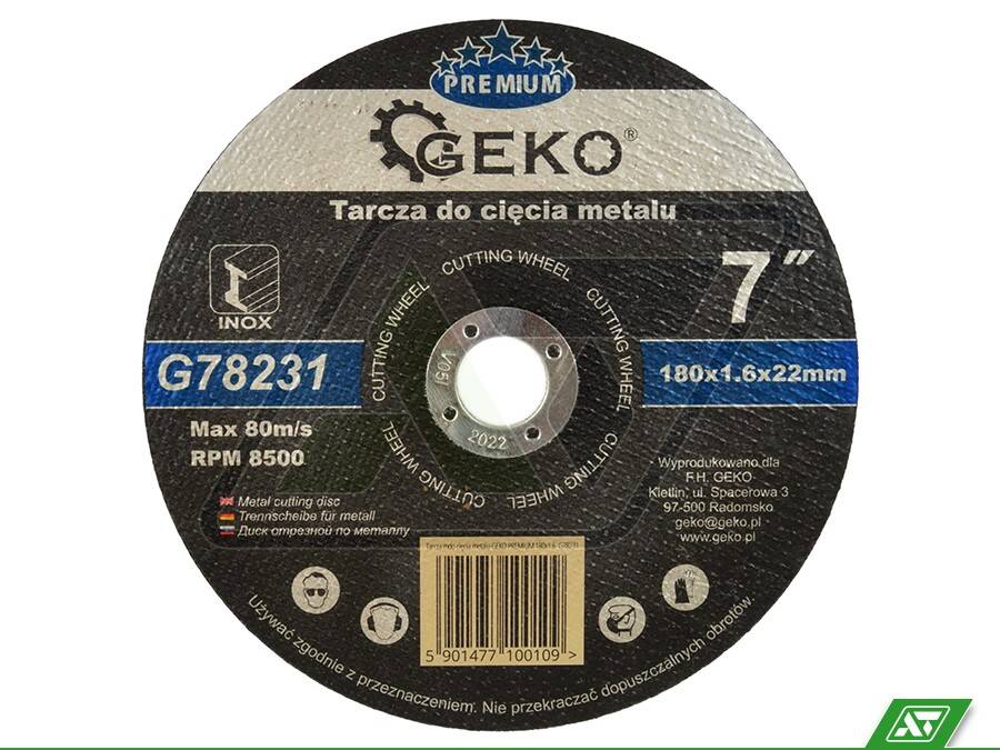 Tarcza do metalu Geko 180x1.6x22 G78231
