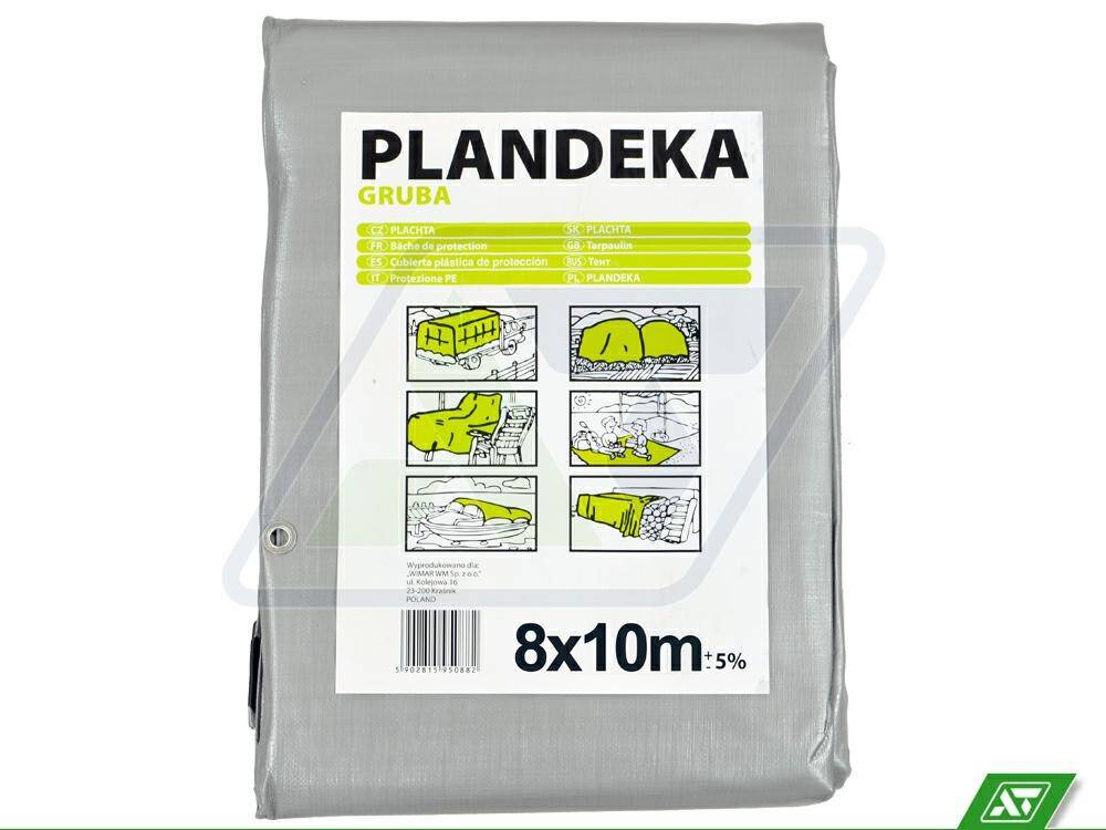 Plandeka srebrno-brązowa Gruba 8x10 210g