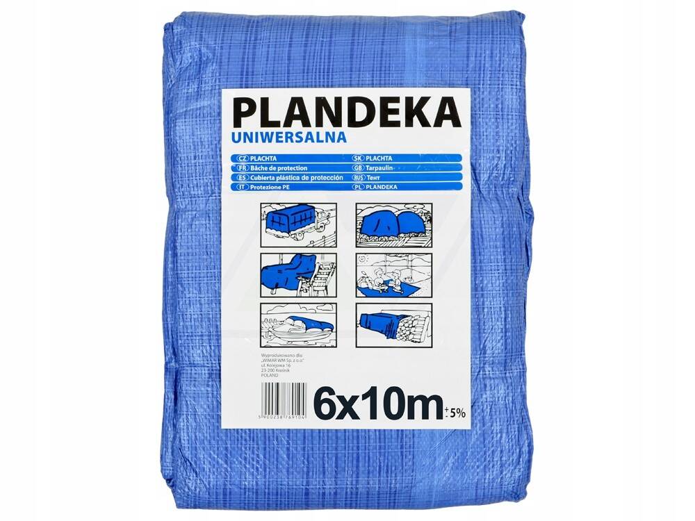 Plandeka niebieska Uniwersalna 6x10 55 g (Zdjęcie 2)