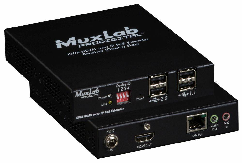 500772-RX, KVM HDMI over IP PoE Receiver