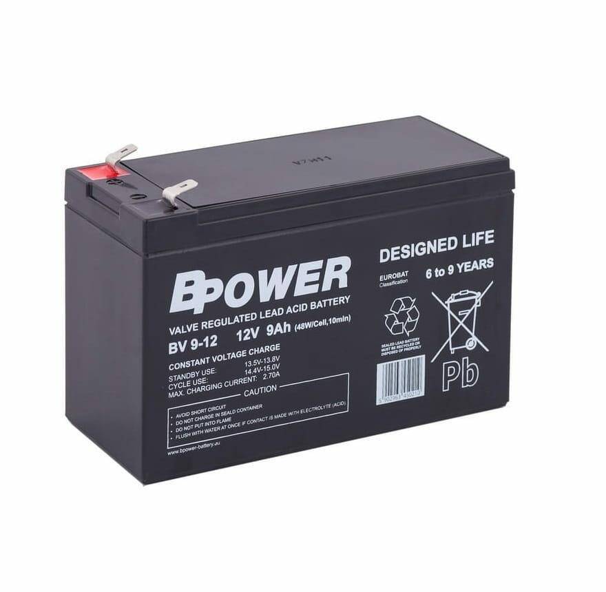 Akumulator BPOWER BV9-12 9Ah 12V T2L+