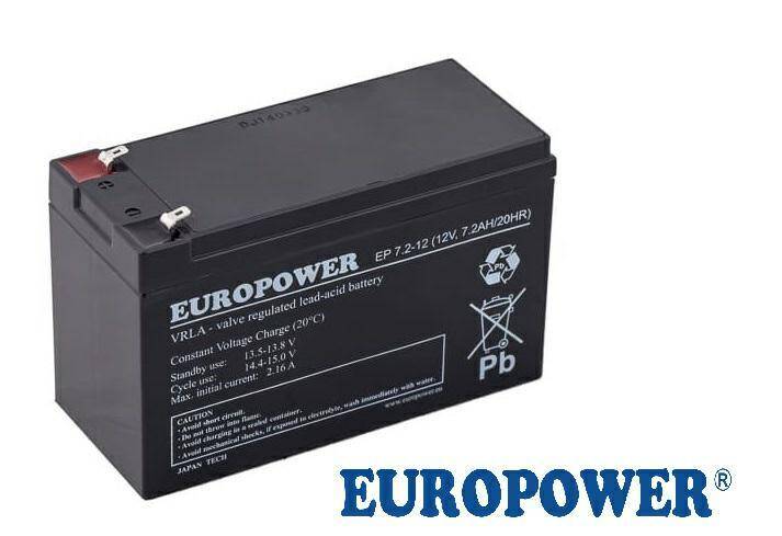 Akumulator EUROPOWER EP7,2-12 T2 K6