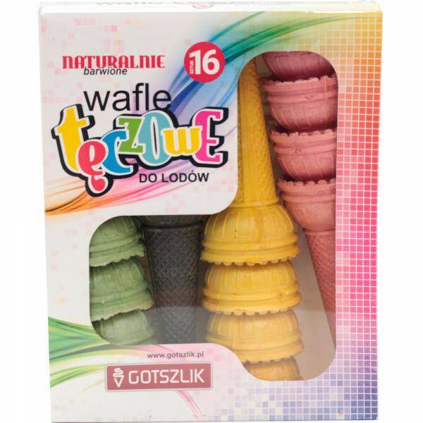 Wafle do Lodów Tęczowe rożki 70g*14