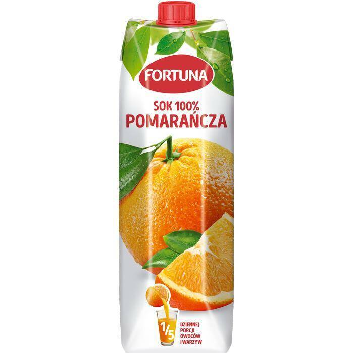 FORTUNA sok 100% pomarancz 1L *12