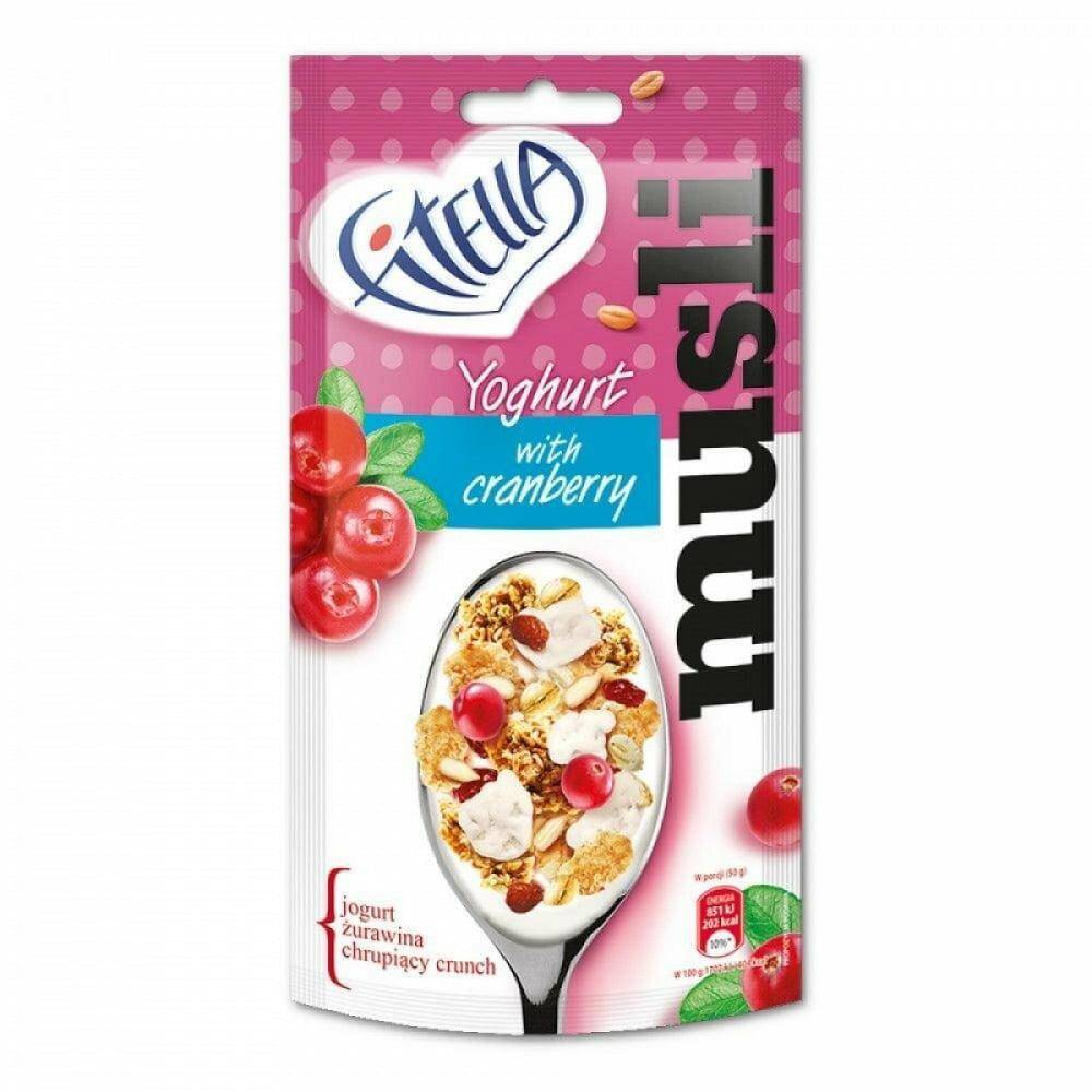 Musli FITELLA Jogurtowe+żurawina 50g*15