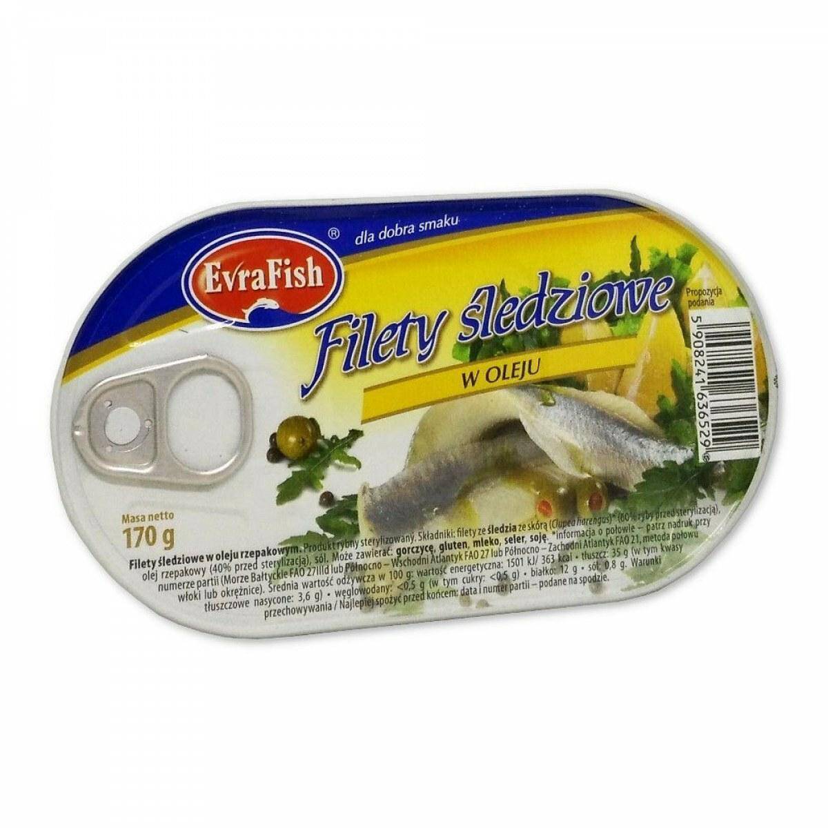 EVRA filet sledz olej 170*16