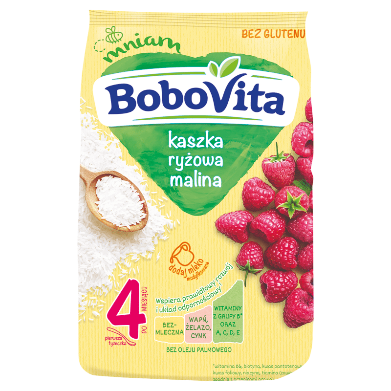 Bobo Vita Kaszka ryżowa malina 180g*9