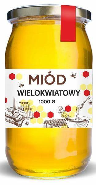 MAZURSKIE Miody wielokwiatowy 1000g *6