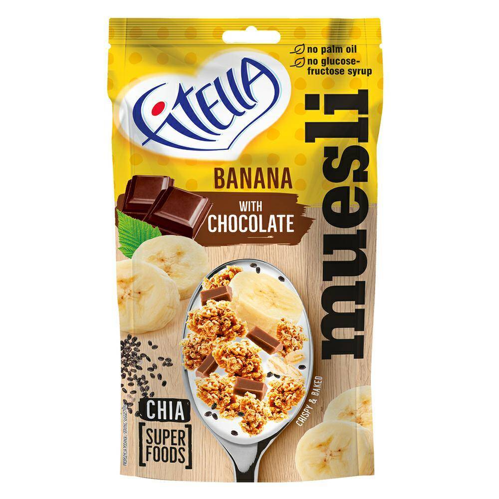 Musli FITELLA Bananowe chrupkie 50g*15