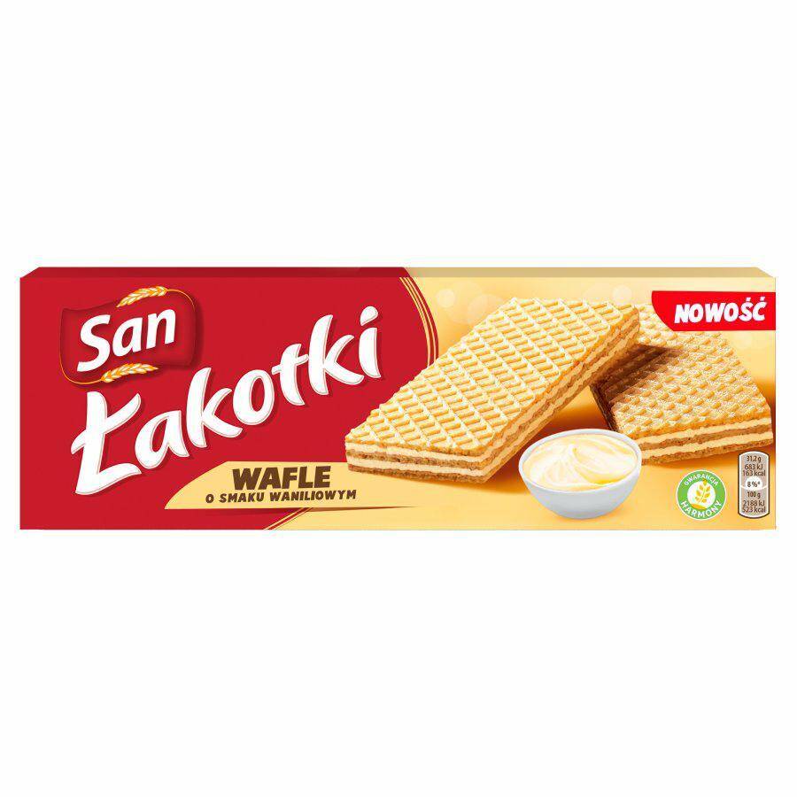 SAN Wafle Łakotki WANILIOWE 146g*24
