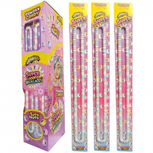 JOHNY BEE NECKLACES SUPER LONG powder candy naszyjnik 24szt