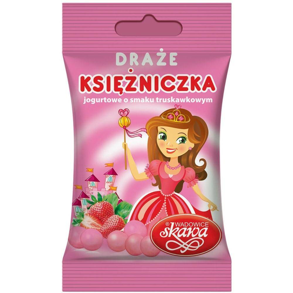 SKAWA draże KSIĘCZNICZKA jogurtowo-truskawkowe (różowe) 70g [20]
