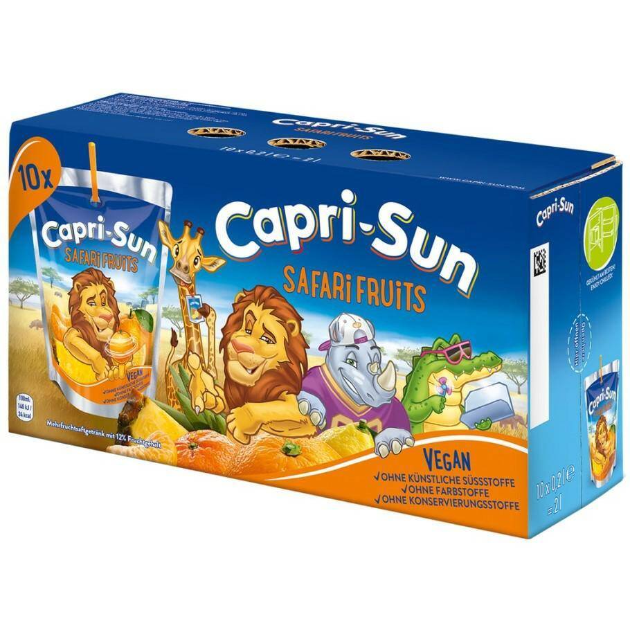 CAPRI-SUN napój OWOCE TROPIKALNE 0,2L x10szt Safari Fruits