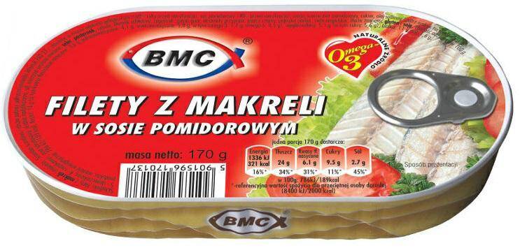 BMC filet z MAKRELI w sosie pomidorowym 170g [12]