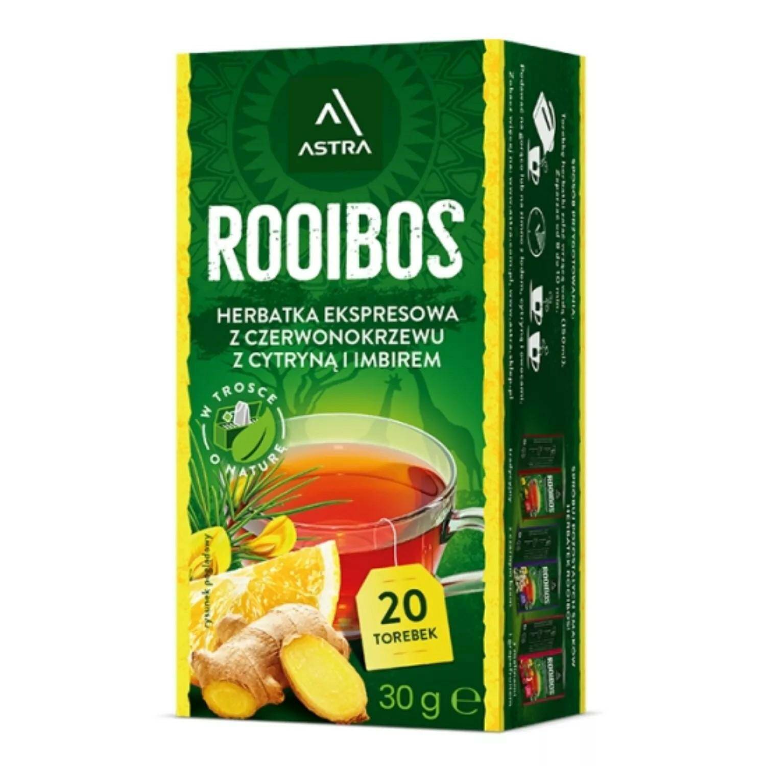 ASTRAK herbata cytrna z imbirem ROOIBOS 20 torebek