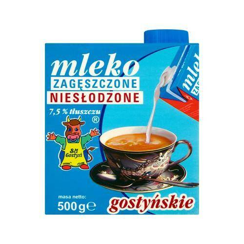 GOSTYŃ mleko zagęszczonne NIESŁODZONE 500g [12]