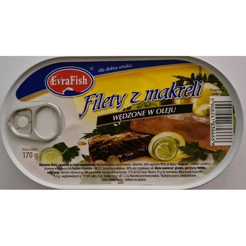 wyp EVRAFISH filet z makreli wędz. 170g w oleju [16]