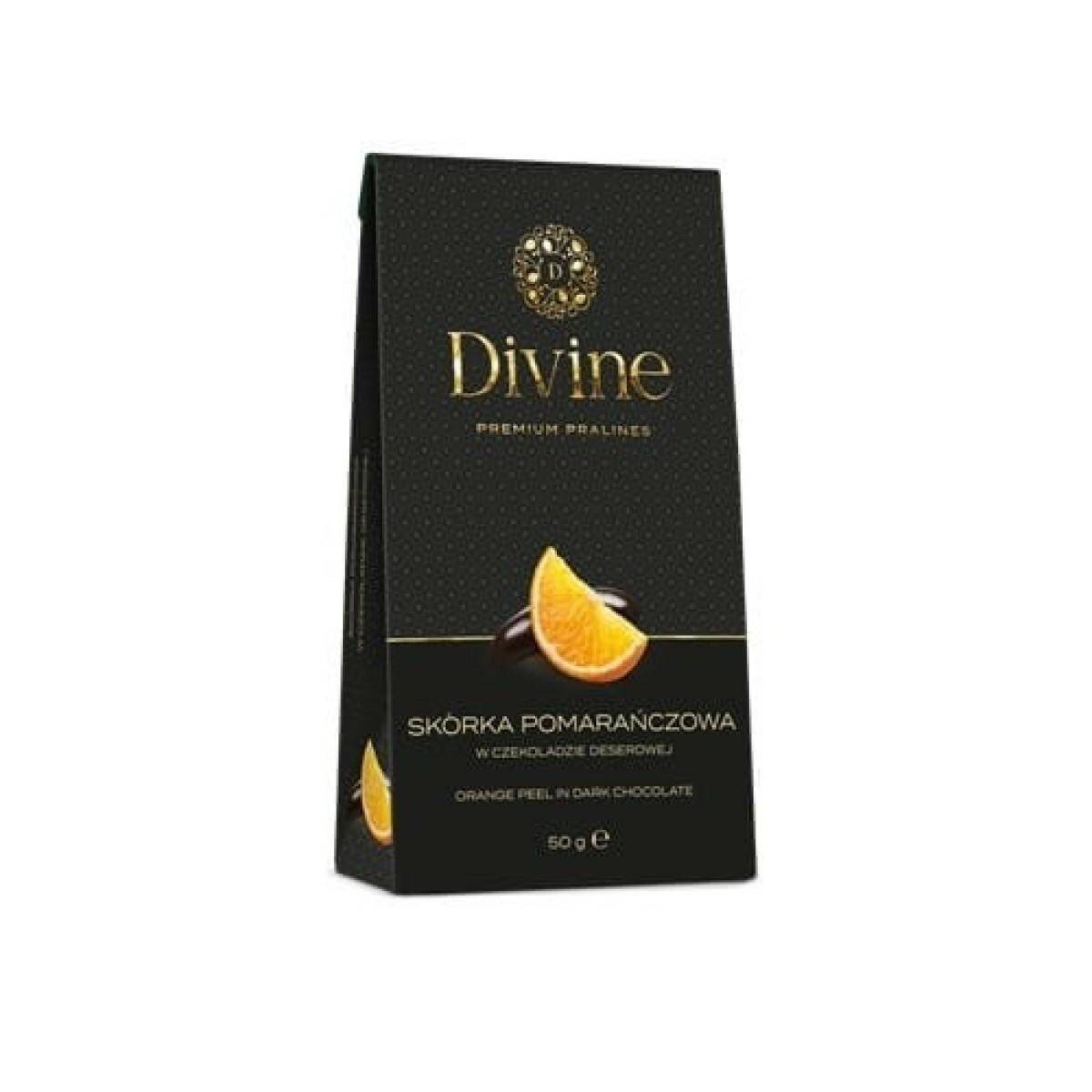 DIVINE skórka pomarańczowa w czekoladzie deserowej 50g [8]