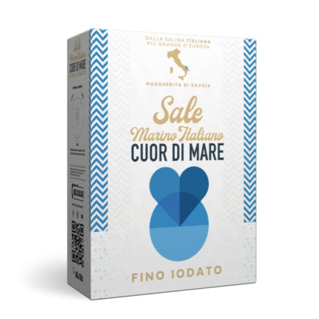 CuorDiMare sól morska JODOWANA DROBNA niebieska 1kg [10]