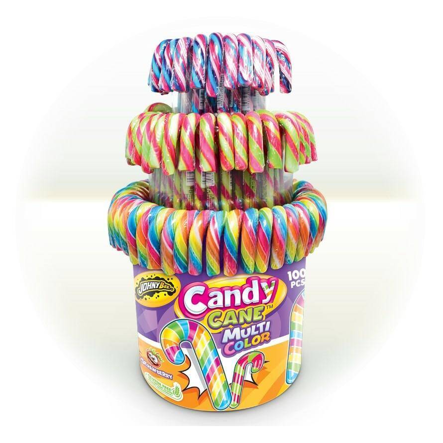 JOHNY BEE lizak laska Candy Canes MULTI COLOR 12g x100szt