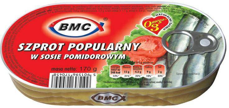 BMC SZPROT w sosie pomidorowym 170g [12] (Zdjęcie 1)