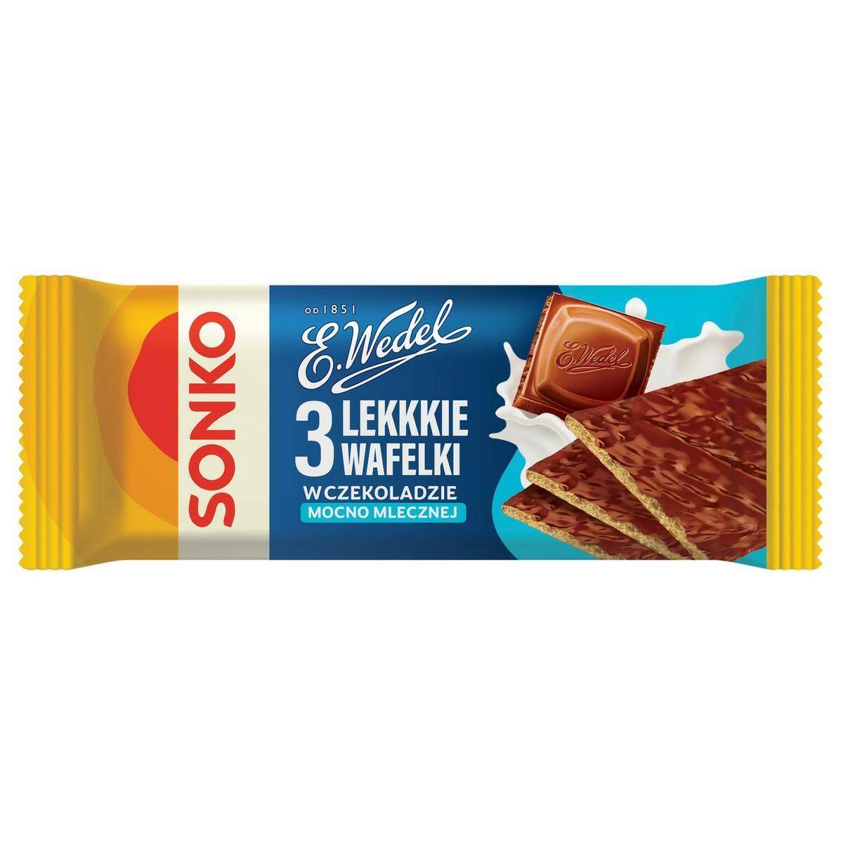 SONKO wafle LEKKIE w MLECZNEJ czekoladzie Wedel 36g [11]